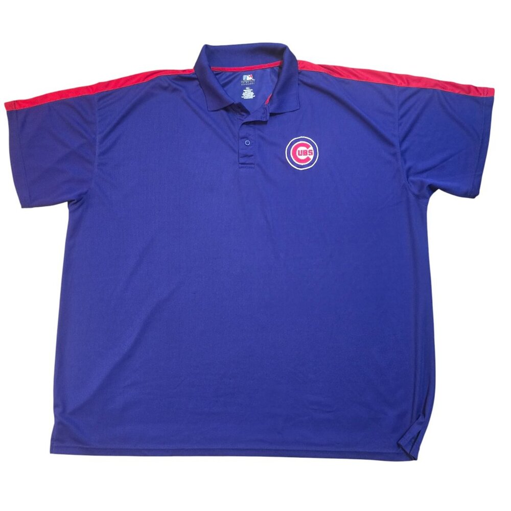 Chicago Cubs Short Sleeve Polo Shirt Embroidered Logo Size 5XL 100% Polyester